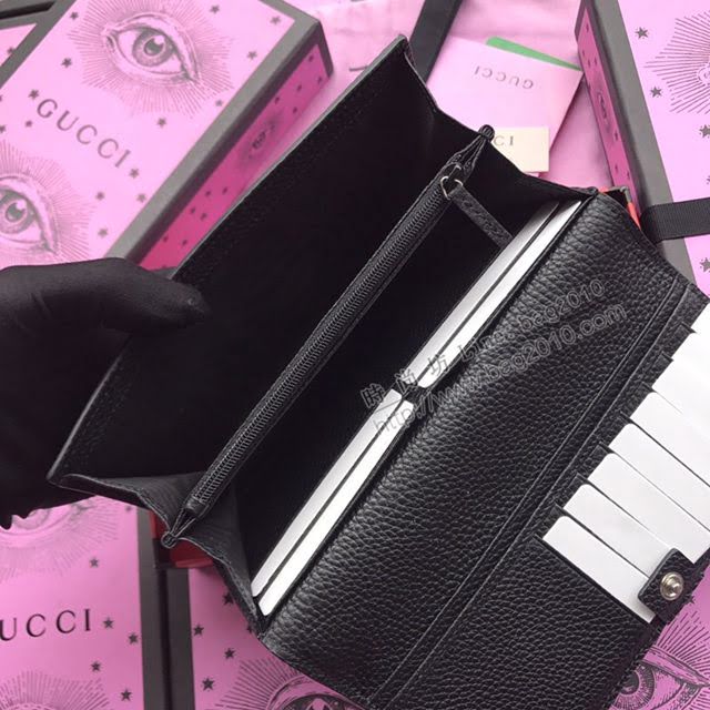 Gucci錢包 古馳新款Sylvie長夾翻蓋皮夾 Gucci女款長錢包 476084米白全皮  gdj1096